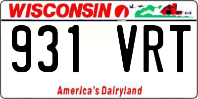 WI license plate 931VRT