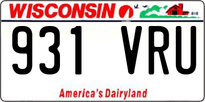 WI license plate 931VRU