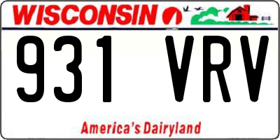 WI license plate 931VRV