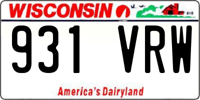 WI license plate 931VRW