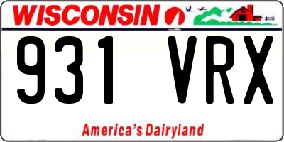WI license plate 931VRX