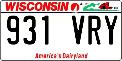 WI license plate 931VRY