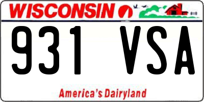 WI license plate 931VSA