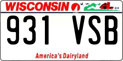 WI license plate 931VSB