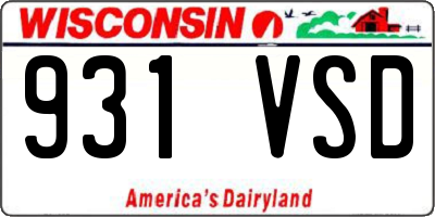 WI license plate 931VSD