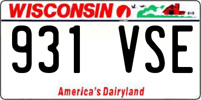 WI license plate 931VSE