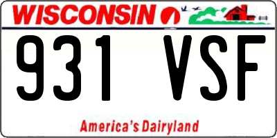 WI license plate 931VSF