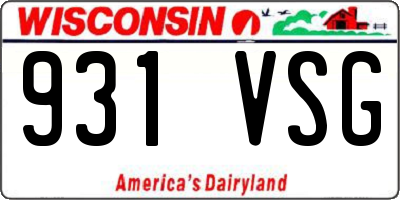 WI license plate 931VSG