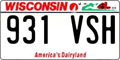 WI license plate 931VSH