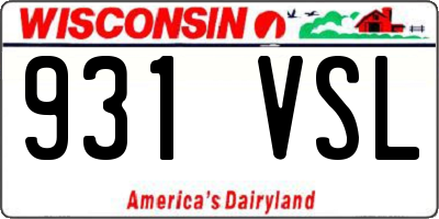 WI license plate 931VSL
