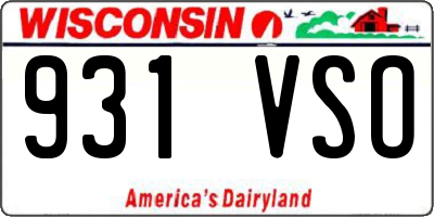 WI license plate 931VSO