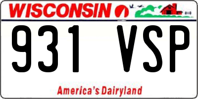 WI license plate 931VSP