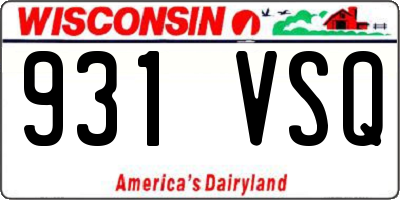 WI license plate 931VSQ