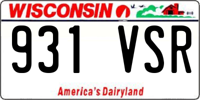 WI license plate 931VSR