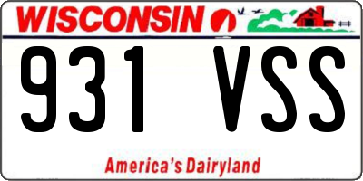 WI license plate 931VSS