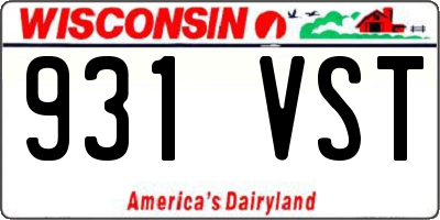 WI license plate 931VST
