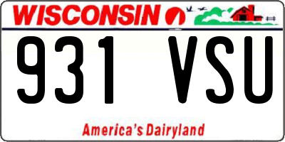 WI license plate 931VSU