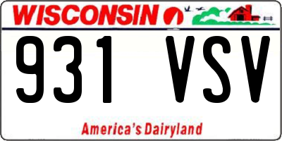 WI license plate 931VSV