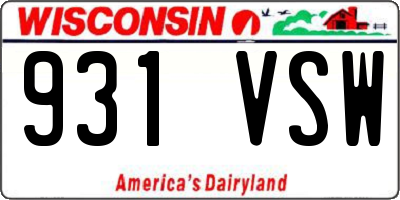 WI license plate 931VSW