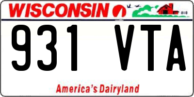 WI license plate 931VTA