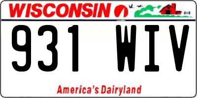 WI license plate 931WIV