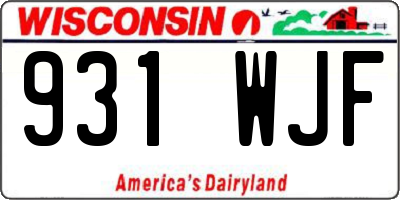 WI license plate 931WJF