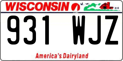 WI license plate 931WJZ