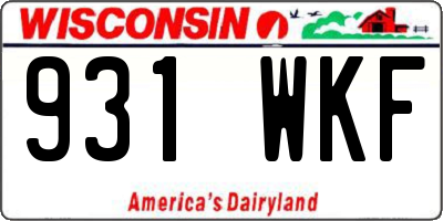 WI license plate 931WKF