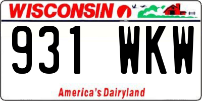 WI license plate 931WKW