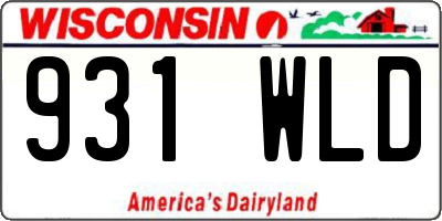 WI license plate 931WLD