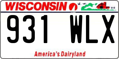 WI license plate 931WLX
