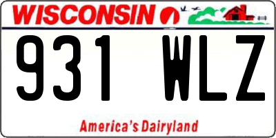 WI license plate 931WLZ