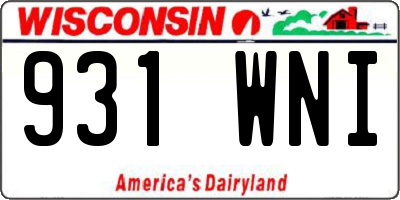 WI license plate 931WNI