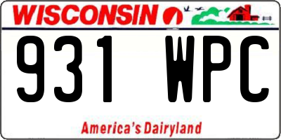 WI license plate 931WPC