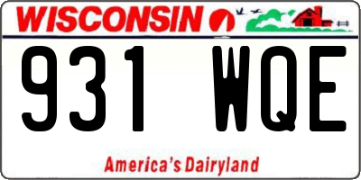 WI license plate 931WQE