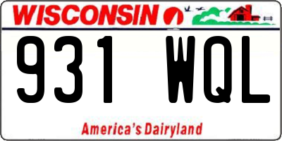 WI license plate 931WQL