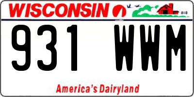 WI license plate 931WWM