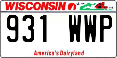 WI license plate 931WWP