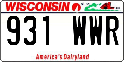 WI license plate 931WWR