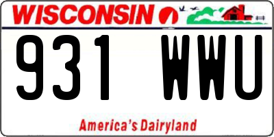 WI license plate 931WWU