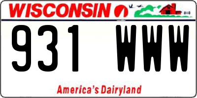 WI license plate 931WWW