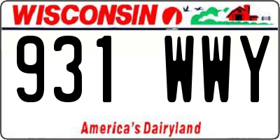 WI license plate 931WWY