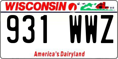WI license plate 931WWZ