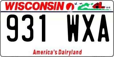 WI license plate 931WXA