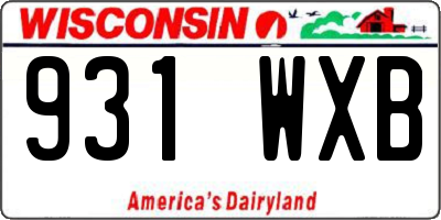 WI license plate 931WXB