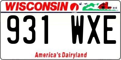 WI license plate 931WXE