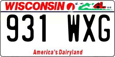 WI license plate 931WXG
