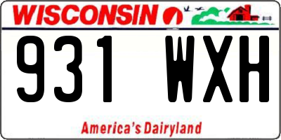 WI license plate 931WXH