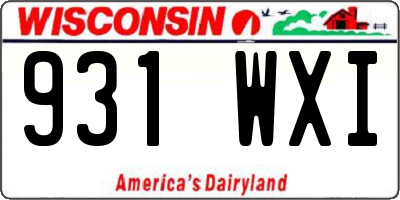 WI license plate 931WXI