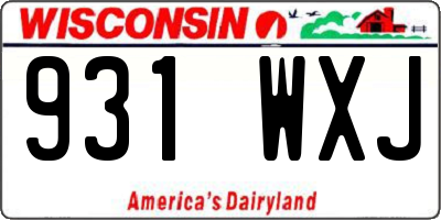WI license plate 931WXJ